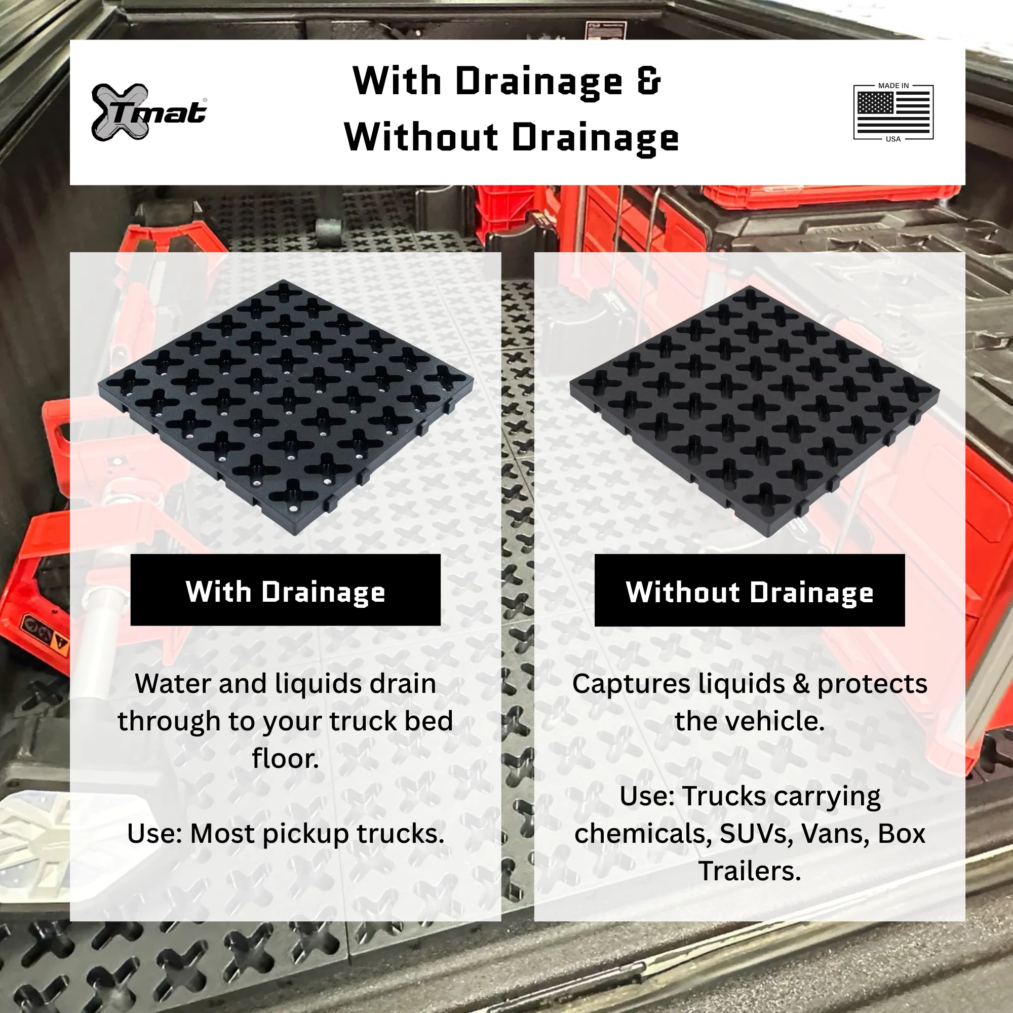 12" x 12" Tmat Interlocking Non-Draining Panels - Four Connectors (Case of 31) - Image 3