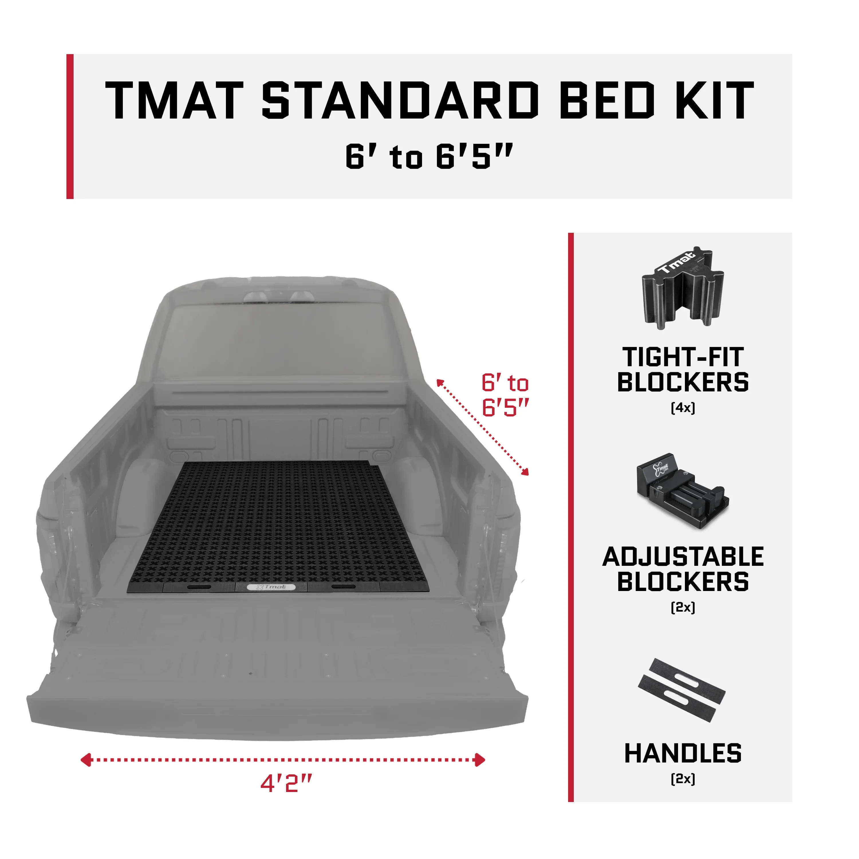 Tmat Truck Bed Organizer Slide Out Mat | Universal Fit for Standard Beds 6' to 6'5" - Image 3