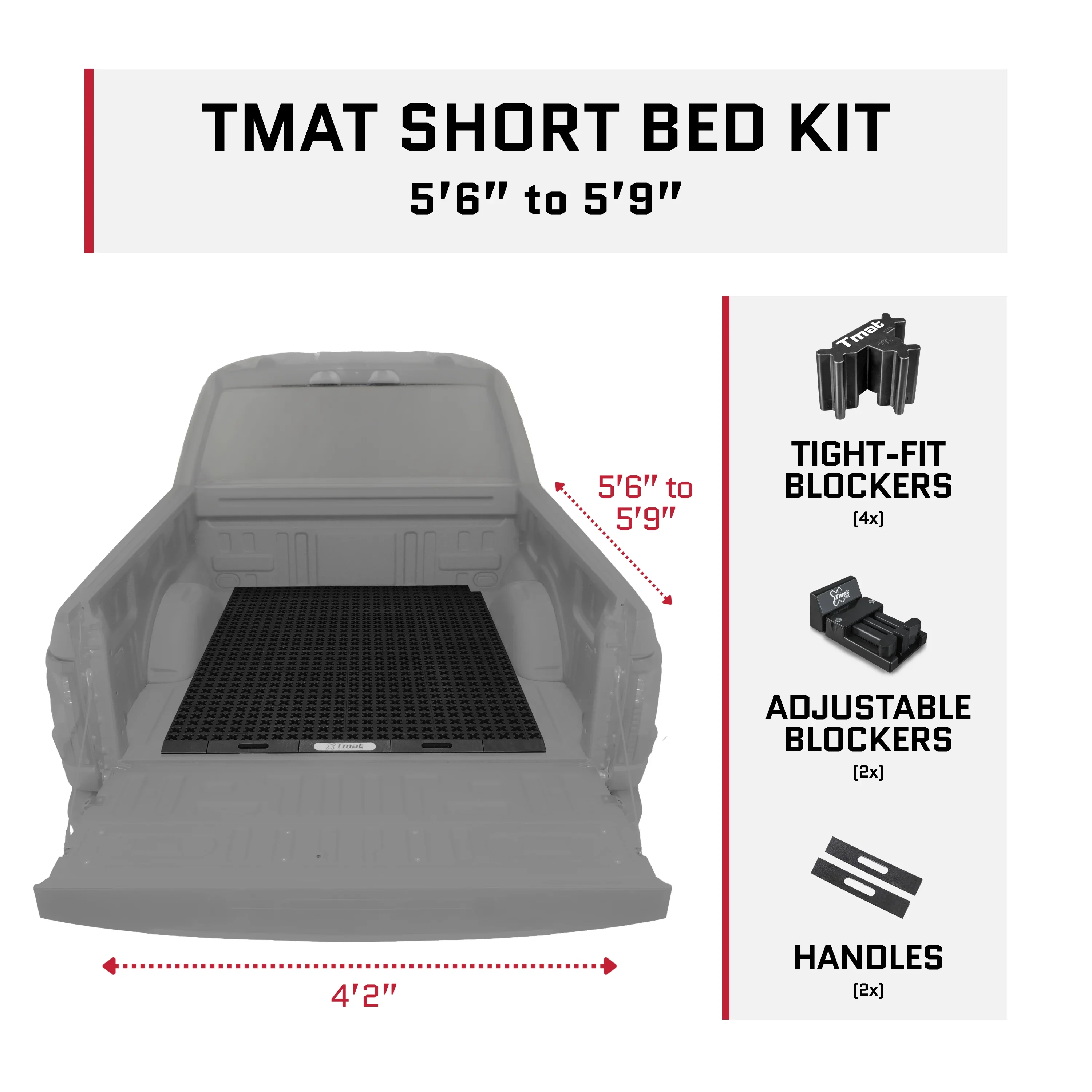 Tmat Truck Bed Organizer Slide Out Mat | Universal Fit for Short Beds 5'6" to 5'9" - Image 3